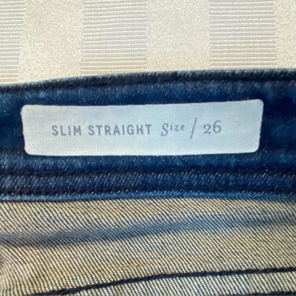 Pilcro and the Letterpress Slim Straight Jeans Stretch Blue Denim Sz 26 - Picture 13 of 16